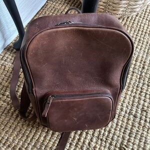 Nisolo Leather Backpack in Chestnut